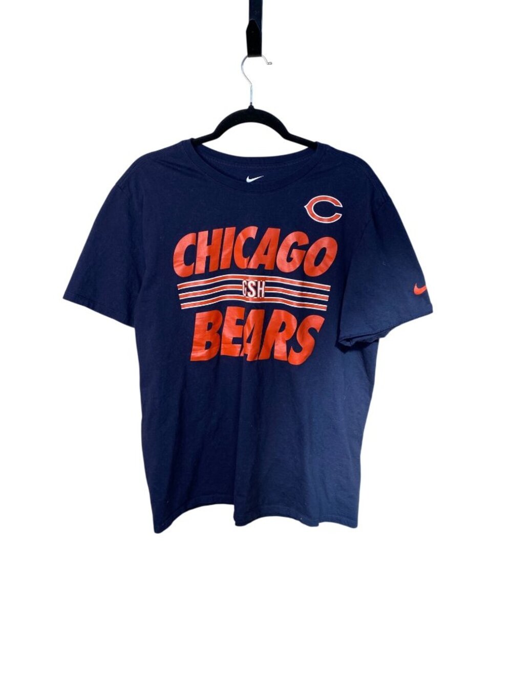 Nike Chicago Bears Mens XL Navy GSH Athletic Cut T-Shirt NFL Football Tee